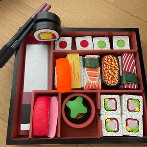 Melissa & Doug Wooden Sushi Play Set - orange, red, green, pink, black, white